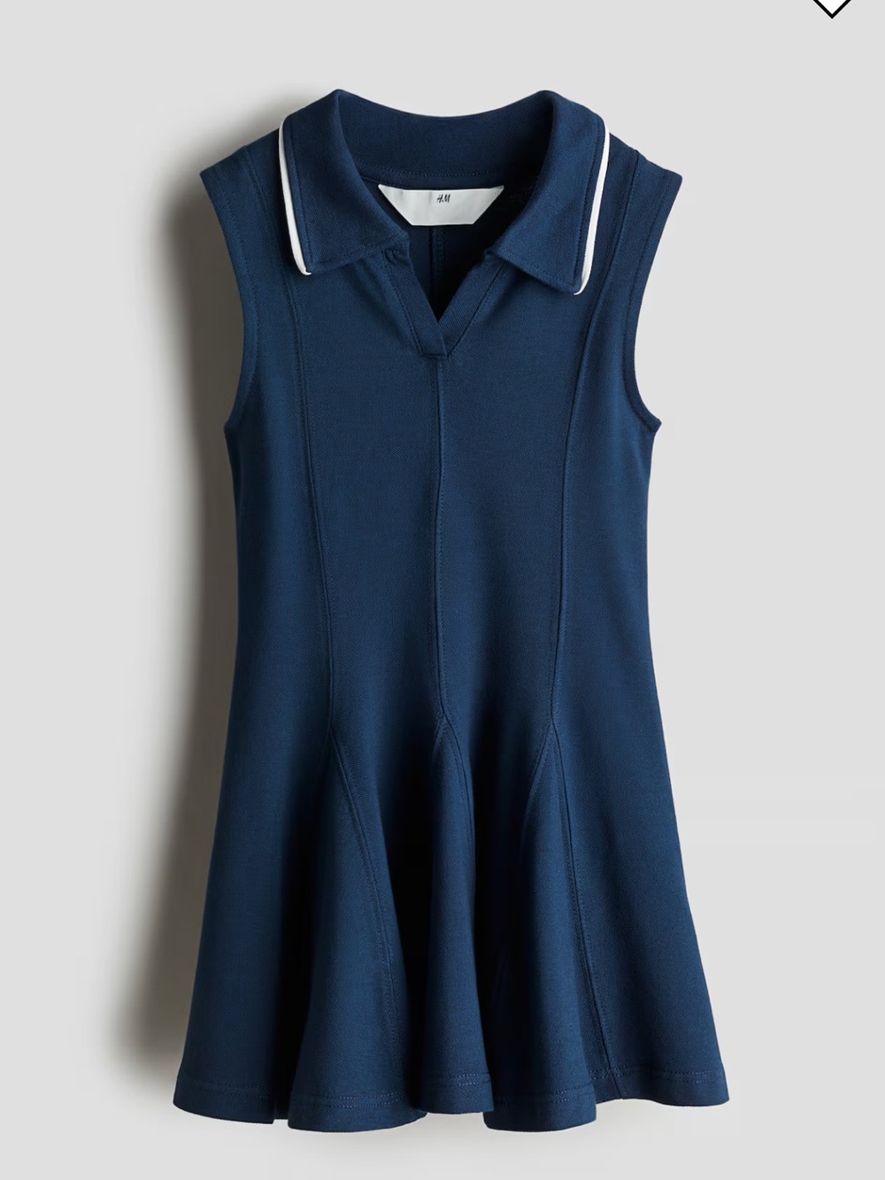 H&M Navy Polo Tennis Girls Dress with White Trim Size 4-6